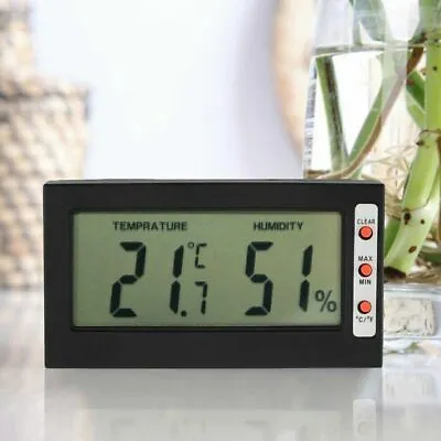 Digital LCD Thermometer Hygrometer Max Min Memory Celsius Fahrenheit UK Seller • £4.84