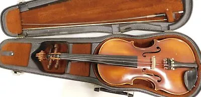 VNTG West German Unbranded 1/2 Size Violin W/ Case And Bow (Parts And Repair) • $9.99