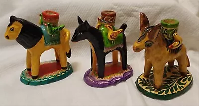 Vtg Mexican Pottery Tree Of Life-Donkey-Lion-Dog-Animal-Candleholder-Folk Art • $142.50