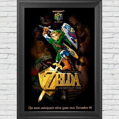 The Legend Of Zelda Ocarina Of Time Promo Poster 12 X18  Nintendo 64 • $9.99