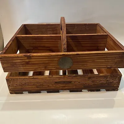 Vintage Primitive Wood Crate Basket Wooden Carry Handle Farmhouse Egg Tote Decor • $34.99