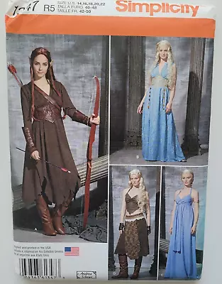 Simplicity Pattern 1347 Misses Fantasy Medieval Elf Princess Costume 14-22 UNCUT • $13.99