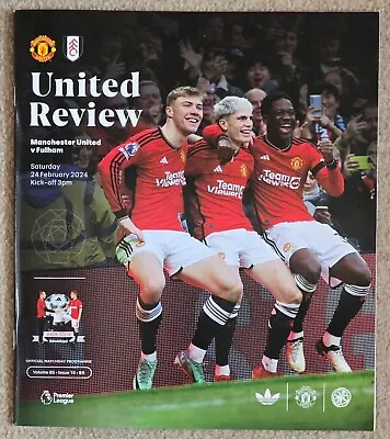 Manchester United V Fulham 24th Feb '24 Matchday Programme Pin Badge & Pen • £7.50