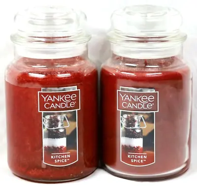 New Yankee Candle Kitchen Spice Large Jar  22 Oz. Candle - Lot Of 2  • $42.95