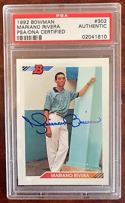 1992 Bowman MARIANO RIVERA RC PSA DNA HAND SIGNED Auto RC Rookie Card #302 - HOF • $500