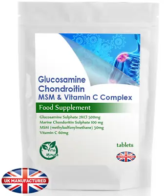 £6.49 • Buy High Strength Glucosamine Chondroitin MSM & Vitamin C - Joint & Bone Support, UK