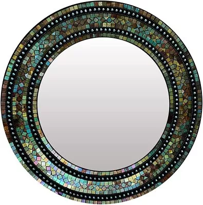 24  Handcrafted Round Decorative Mosaic Wall Mirror Rainbow Home Gift Warehouse • $119