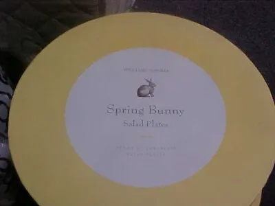 Williams Sonoma SPRING BUNNY 9  Salad Plates (Set Of 4 Different) NEW IN BOX • $79.95