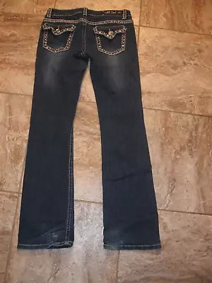 NICE !! Miss Chic Womens Jeans Size 7  Denim Bling JEWELS 30x31.5 • $11.99