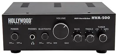 Hifi Amplifier   HVA-500   2x100W Bluetooth Audio Stereo Amplifier MP3 Aux Dj Pa • £51.65