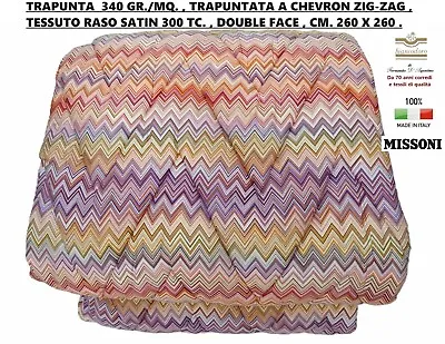 Missoni Duvet Trapunta Invernale Double Face Zig-Zag Cms. 260 X 260 • $968.40