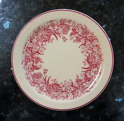 Vintage Shenango Inca Ware Restaurant Ware Plate With Red Floral Flowers Border • $8.99