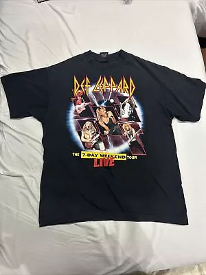 Vintage Def Leppard Adrenalize Concert Shirt 7 Day Weekend Tour 90s Band Tee XL • $199.99