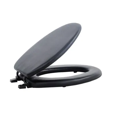 PowerSellerUSA Elongated Or Standard Soft Cushion Vinyl Toilet Seat Close Lid • $24.99