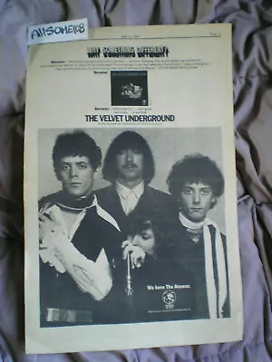 1969 Velvet Underground Lou Reed Vintage LP 11 X 17 Promo POSTER Ad • $119.69