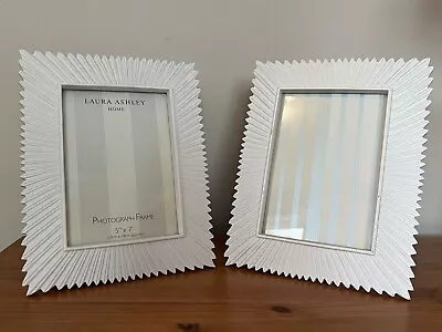 2 Laura Ashley Starburst White Picture Photo Frames Elegant Set Of 2 - 5”x7” • £44.99