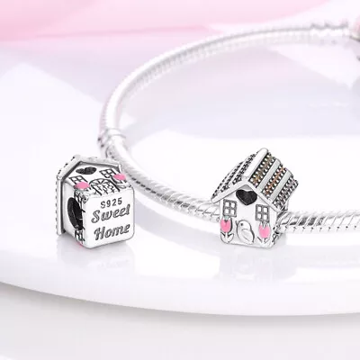 Home Sweet Home House Love Heart Charm Genuine Sterling Silver 925 Mum  Family  • £13.99