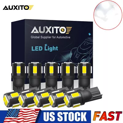 10X AUXITO T10 LED License Plate Light Car Interior Bulbs White 168 2825 194 W5W • $8.59