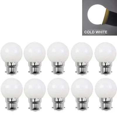 LED Globe Bulb B22 Bayonet Milky Shell G45 Cold White Color Non-dimmable Bulbs • £3.35