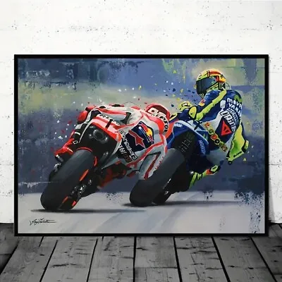 Canvas Picture Valentino Rossi & Marc Marquez | VR46 & MM93 | 70 X 50 Cm • $28.80