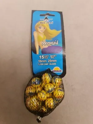 Don Juan MERMAID Sunman 16Pcs Glass Marbles (15+1) 16mm+25mm • $33