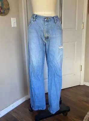 VINTAGE 1990s WRANGLER Medium Wash Denim High Waist Wide Leg Jeans *36X29* • $8