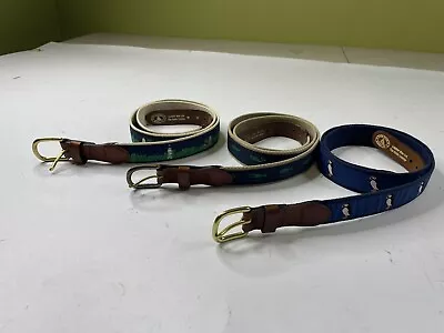 Lot (3) Leather Man Ltd. Essex CT Belts Canvas Leather Nautical Mens Size 42 • $49.99