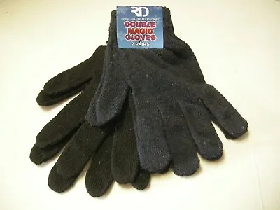 Men's Double Magic Gloves By Royal Deluxe Accessories 2 Pack Black & Navy New • $9.99