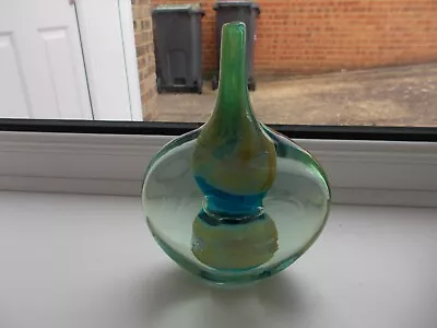 Mdina Glass Cut Ice Lollipop Tiger Pattern Vase • £39.99