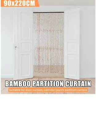 Natural Bamboo Curtain Blind Door Drape Divider 31 Strands Screen Partition • $143
