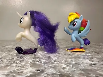 My Little Pony Rarity Seapony Seaquestria Mermaid Brushable & Rainbow Dash 4  G4 • $13.99