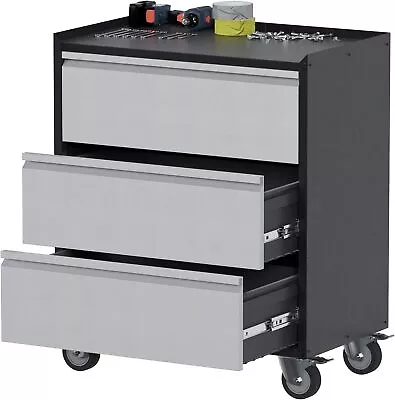 Tool Storage Garage Cabinet With Wheels 3 Drawer Tool Chest Rolling Metal • $206.99