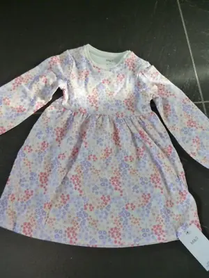 Girls  Floral Print Long Sleeve Dress Age 12-18 Months.MARKS AND SPENCER .NEW • £8