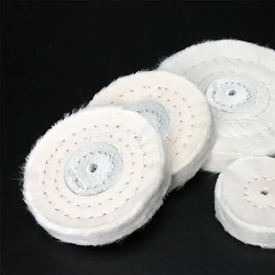 150mm 6  Spiral Stitched Cotton Buffing Polishing Wheel Mop For Bench Grinder • £5.12