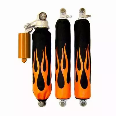$29.71 • Buy Yamaha Rhino Set Of 4 Orange Flame Black ATV Shock Cover #M203021
