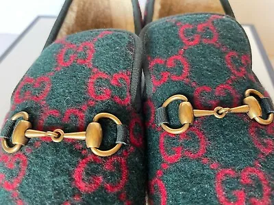 $479 • Buy NEW Authentic Gucci Men's Fria Loafer Interlocking GG  Wool G 9 / 9.5 US