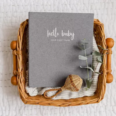 Peachly Unisex Baby Memory Book Keepsake To Record Milestones & Firsts (Scandi) • $56