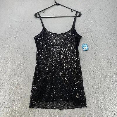 Intimately Free People Slip Dress Womens Large Sequin Second Skin LBD Vegas • $28.95