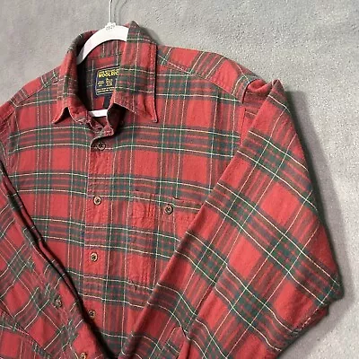 Woolrich Shirt Mens Medium Red Plaid Flannel Button Up Outdoor Lumberjack • $15