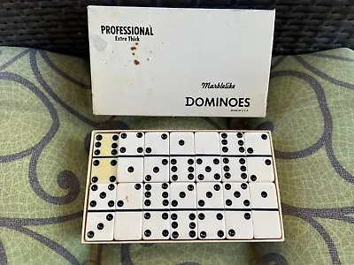 Vintage Marblelike Professional Extra Thick Dominoes No 816 PLS READ • $12.96