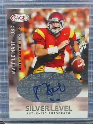 2006 Sage Hit Matt Leinart Silver Level Rookie Auto Autograph RC #92/100 USC • $1.25