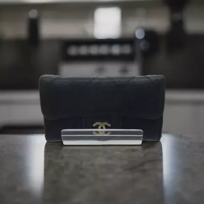 Chanel Matelasse 6 Rows Key Case Black CoCo Mark Caviar Skin Leather Authentic • $330