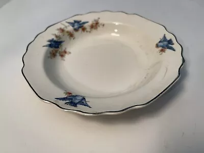 Antique LIDO China Pottery USA Bluebird Apple Blossom Round Bowl 7 7/8  • $9