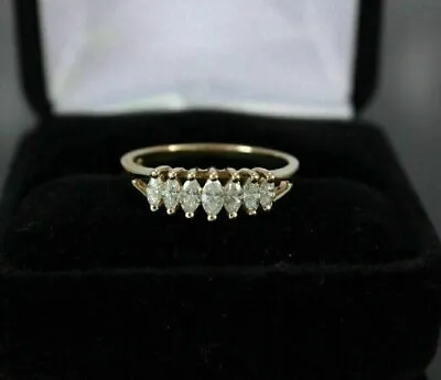 2Ct Marquise Simulated Diamond Eternity Wedding Band Ring 14K Yellow Gold Plated • $117.98