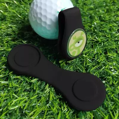 Silicone Golf Hat Clip Folding Mini Ball Mark Clips Golf Supplies (Black) • $6.59