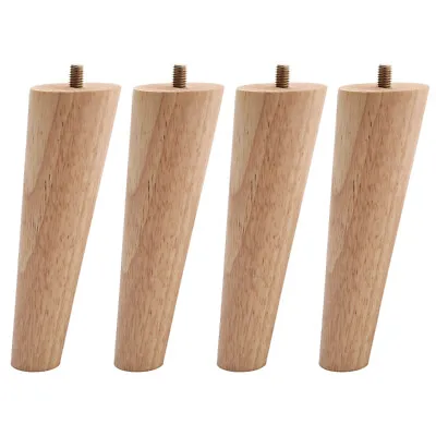 4pcs 10-45cm Wooden Table Legs Tapered Oak Ash Table Chair Stool Chest Sofa Desk • £10.25