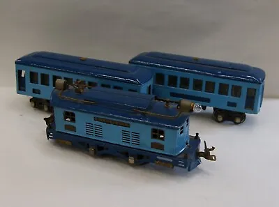 Lionel No. 253  O  Gauge Electric Locomotive Train W/3 Cars Prewar Blue L-5854 • $244.95