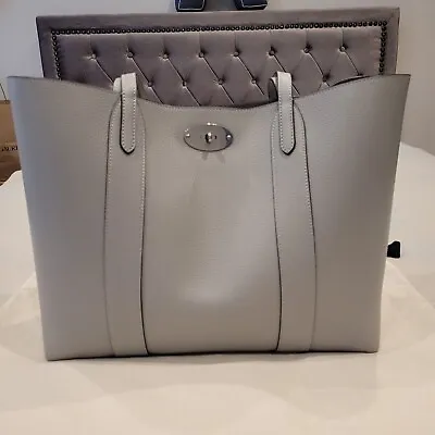Mulberry Bayswater Pale Grey Classic Grain Leather Tote & Pouch BNWoT Rrp £825 • £625