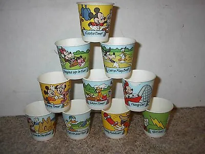 1993 Mickey Mouse Mickey And Friends 3oz Dixie Paper Drink Bathroom Cups Set 10 • $7
