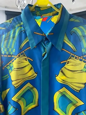 Vintage Versace Miami Beach Collection Silk Shirt Mens • £160